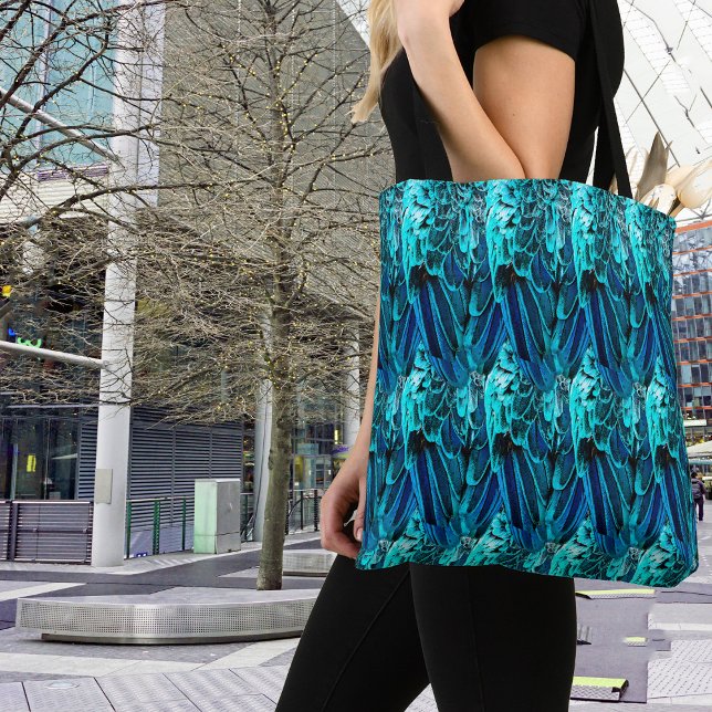  Macaw feather design in blue, watercolor abstract Tote Bag (Creator Uploaded)