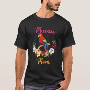 Macaw Mom Floral Macaw Bow Tie Lover Mother's Day T-Shirt