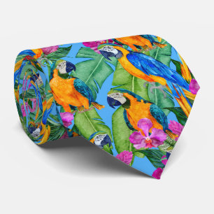 Macaw Neck Summer Blue Neck Tie