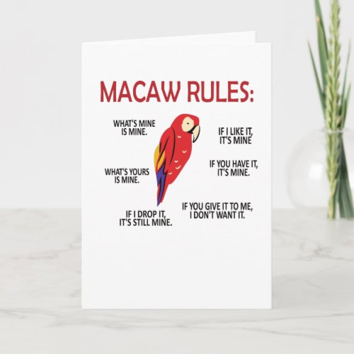Macaw Owner Gifts Bird Scarlet Macaw Parrot Lover Card