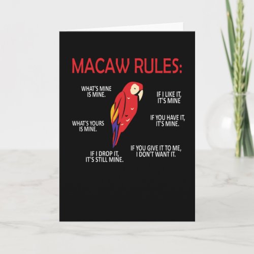Macaw Owner Gifts Bird Scarlet Macaw Parrot Lover Card