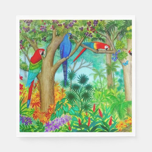 Macaw Parrot Art Jungle Paper Napkins