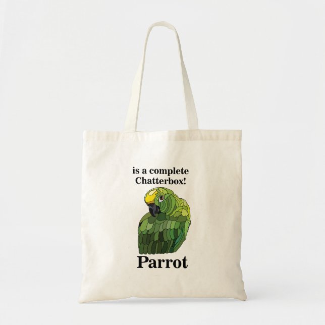 Macaw Parrot Bird Chatterbox Funny Tote Bag (Front)