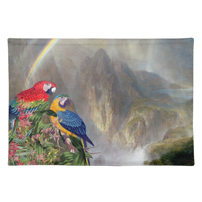 Macaw Parrot Bird Rainbow Rain Forest Placemat (Front)