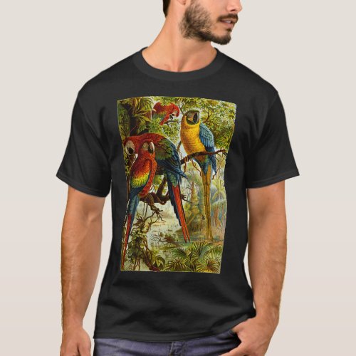 Macaw Parrot Bird vintage Lover Parrot Lover T_Shirt