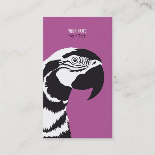 MACAW PARROT BLACK AND WHITE BUSINESS CARD