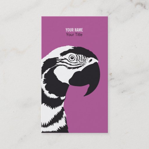 Customizable MACAW PARROT BLACK AND WHITE BUSINESS CARD