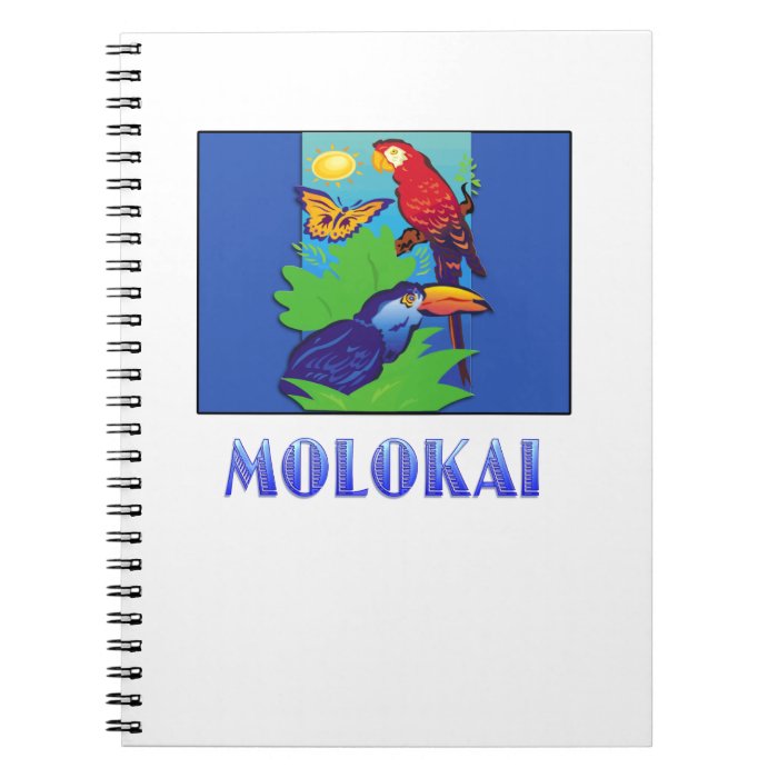 Macaw, Parrot, Butterfly & Jungle MOLOKAI Spiral Note Book