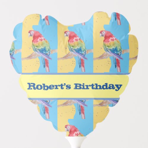 Macaw Parrot Colorful Boys Childs Birthday Blue B Balloon
