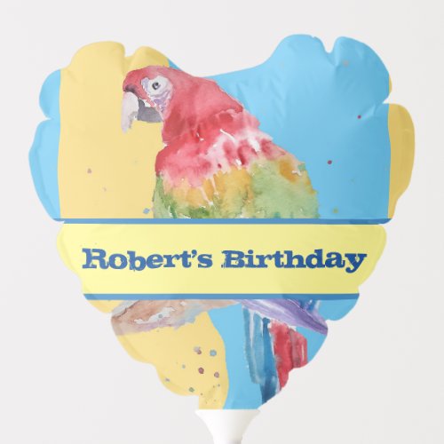 Macaw Parrot Colorful Boys Childs Birthday Blue Balloon