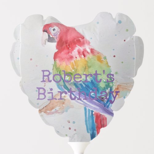 Macaw Parrot Colorful Bright Boys Birthday Balloon
