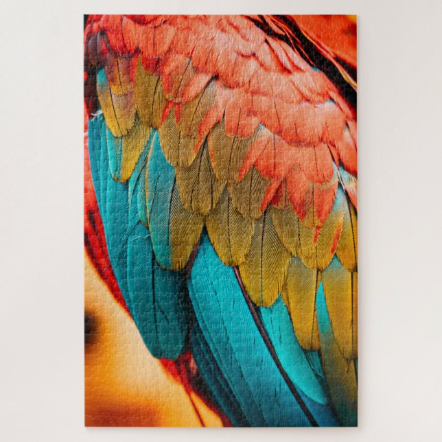 Macaw Parrot Feathers Up Close Jigsaw Puzzle (Vertical)