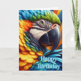 Macaw Parrot Happy Birthday Card