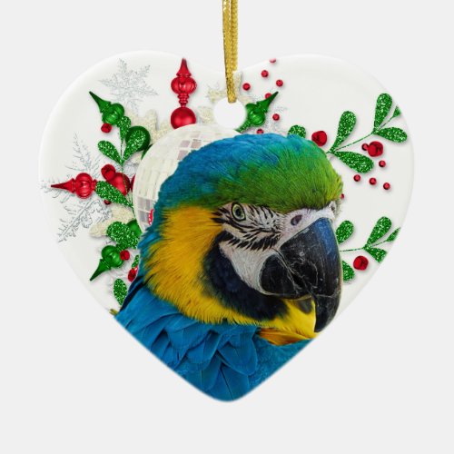 Macaw Parrot Holiday Decor Ceramic Ornament