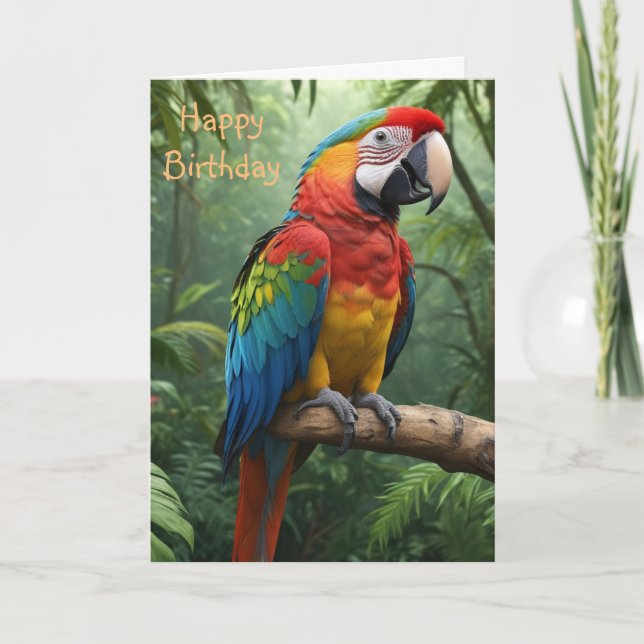 Macaw Parrot in the Jungle Card (Front)