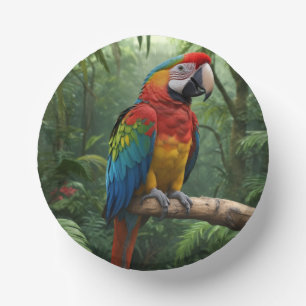 Macaw Parrot in the Jungle Paper Bowls