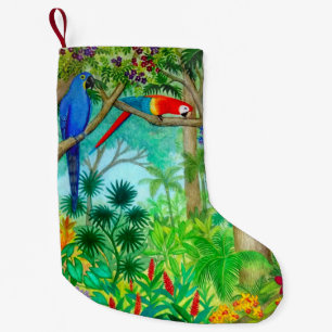 Macaw Parrot Jungle Christmas Stocking