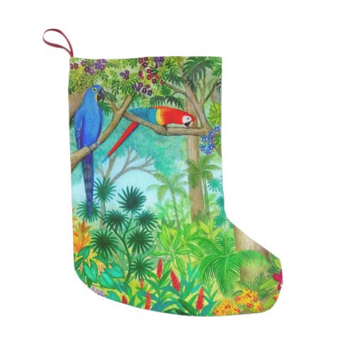 Macaw Parrot Jungle Christmas Stocking