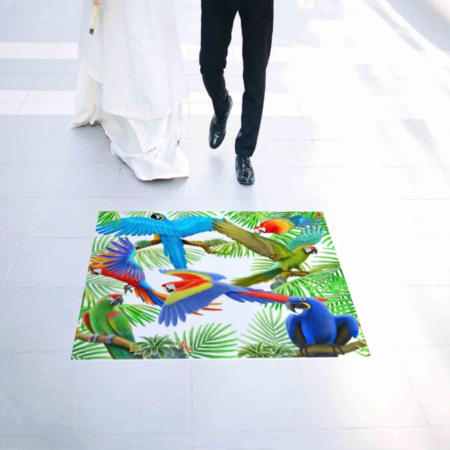 Macaw Parrot Jungle Floor Decals (Wedding)