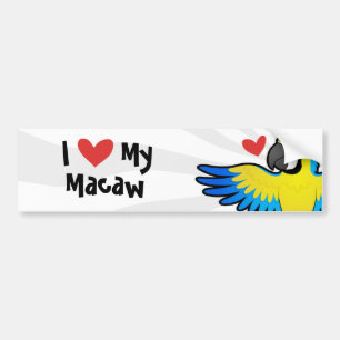 Macaw / Parrot Love Bumper Sticker