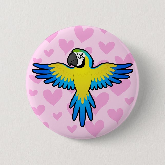 Macaw / Parrot Love Button (Front)