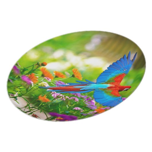 Macaw Parrot Melamine Plate (Left Side)