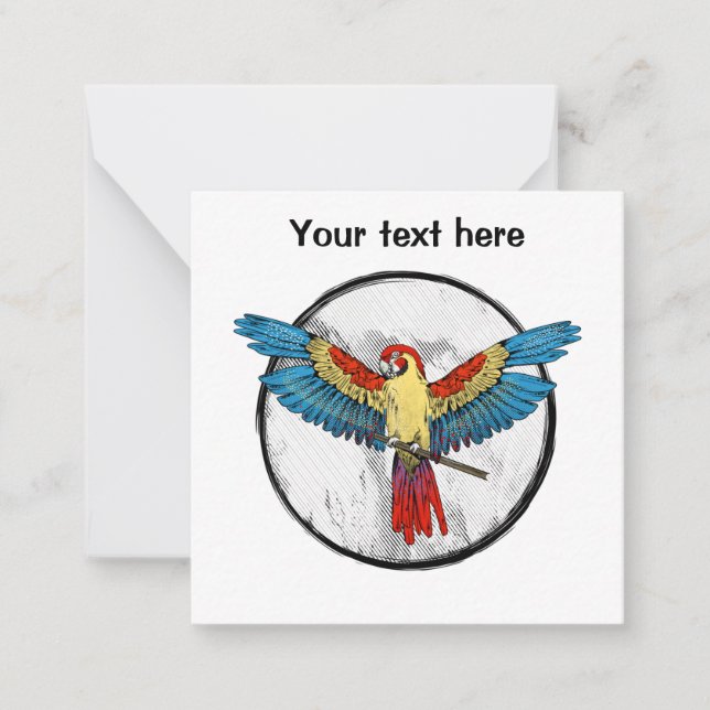 Macaw Parrot Note Card (Front)