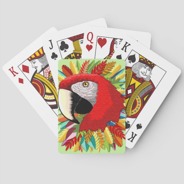 Macaw Parrot Paper Craft Poker Cards (Back)