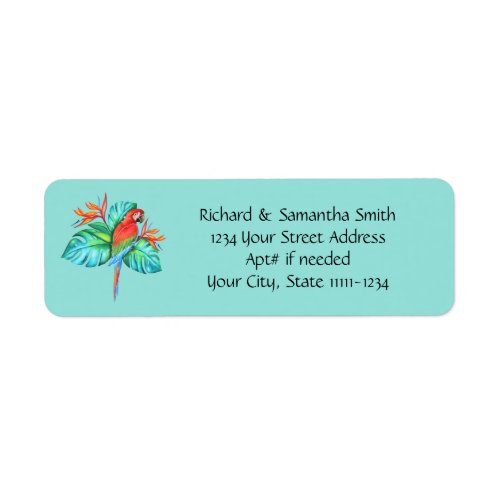Macaw Parrot Personalized Return Address Labels