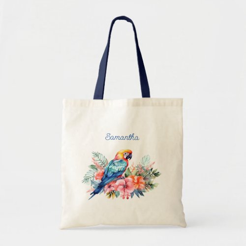 Macaw Parrot Personalized Tote Bag