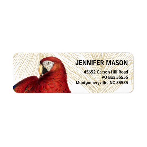 Macaw Parrot Pet Bird Return Address Label