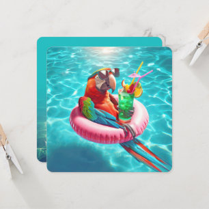 Macaw Parrot Pool Party Invitation