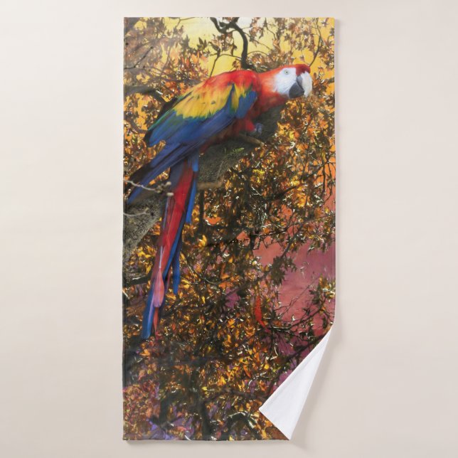 MACAW PARROT RAIN FOREST OUTPOST BATH TOWEL (Bath Towel)