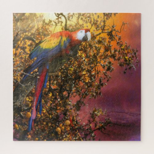 MACAW PARROT RAIN FOREST OUTPOST JIGSAW PUZZLE