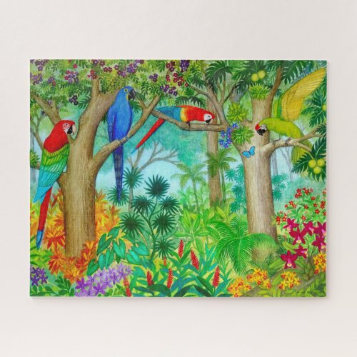 Macaw Parrot Tropical Jungle Jigsaw Puzzle