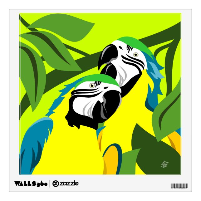  Macaw Parrot Wall Sticker (Front)