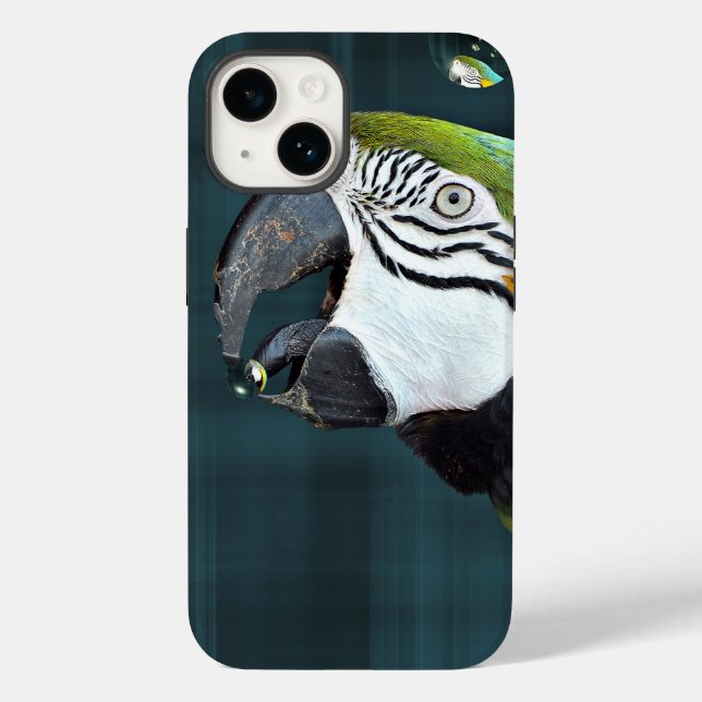 Macaw Parrot with Bubbles  Case-Mate iPhone Case (Back)