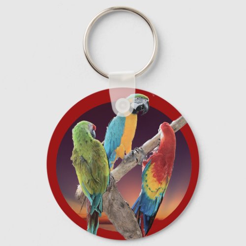 Macaw Parrots Keychain