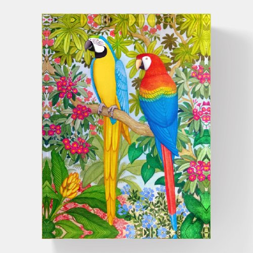 Macaw Parrots Tropical Jungle Paperweight