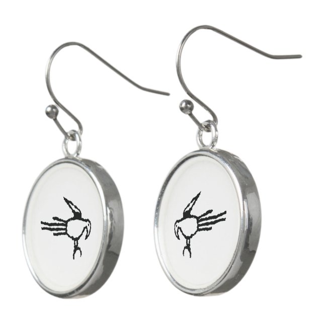 Macaw Petroglyph, Boca Negra Canyon, New Mexico Earrings (Angled)