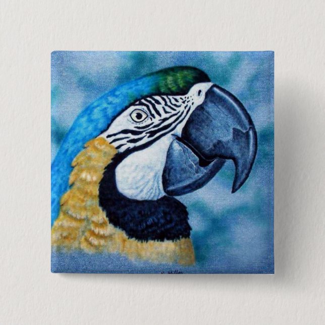 Macaw Pinback Button (Front)