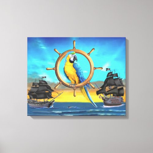 MaCaw Pirate Parrot Canvas Print