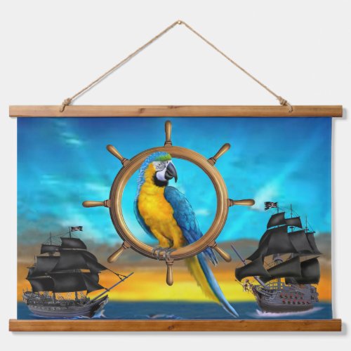 MaCaw Pirate Parrot Hanging Tapestry