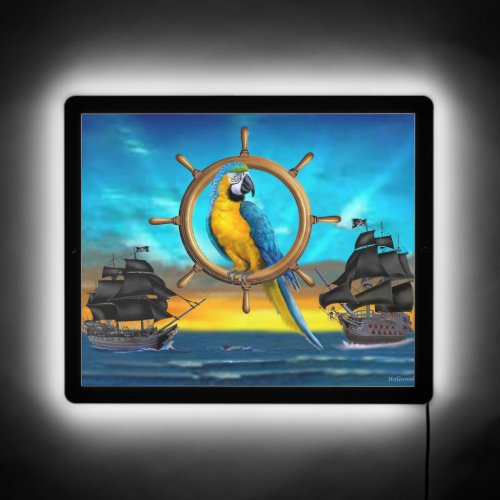 MACAW PIRATE PARROT LED SIGN