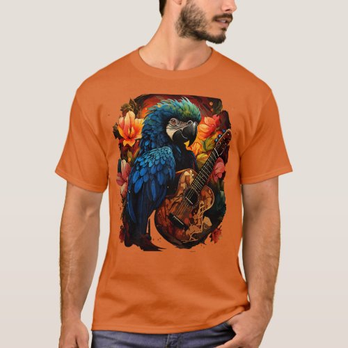 Macaw Playing Guitar T_Shirt