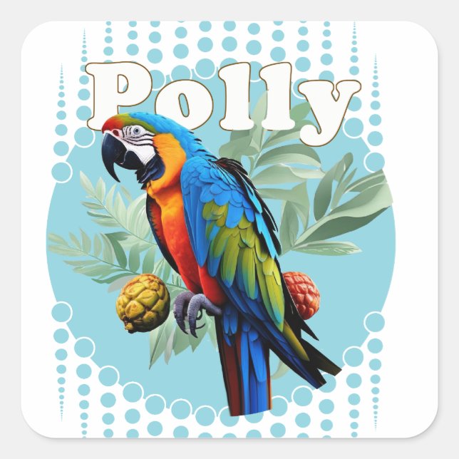 Macaw Square Sticker (Front)