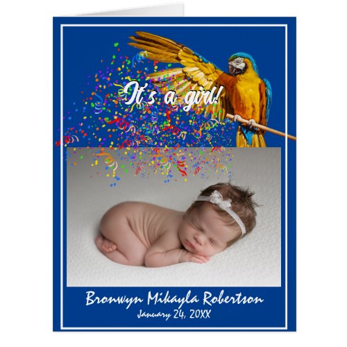  Macaw Throws Confetti  New Baby  Postcard