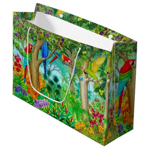 Macaw Tropical Jungle Gift Bag Large