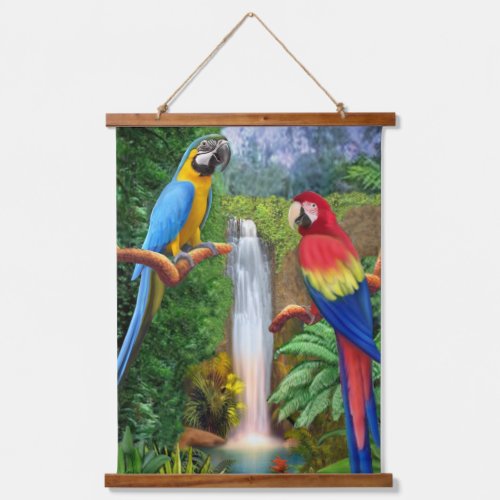 Macaw Tropical Parrots Hanging Tapestry