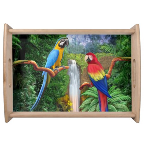 Macaw Tropical Parrots Serving Tray